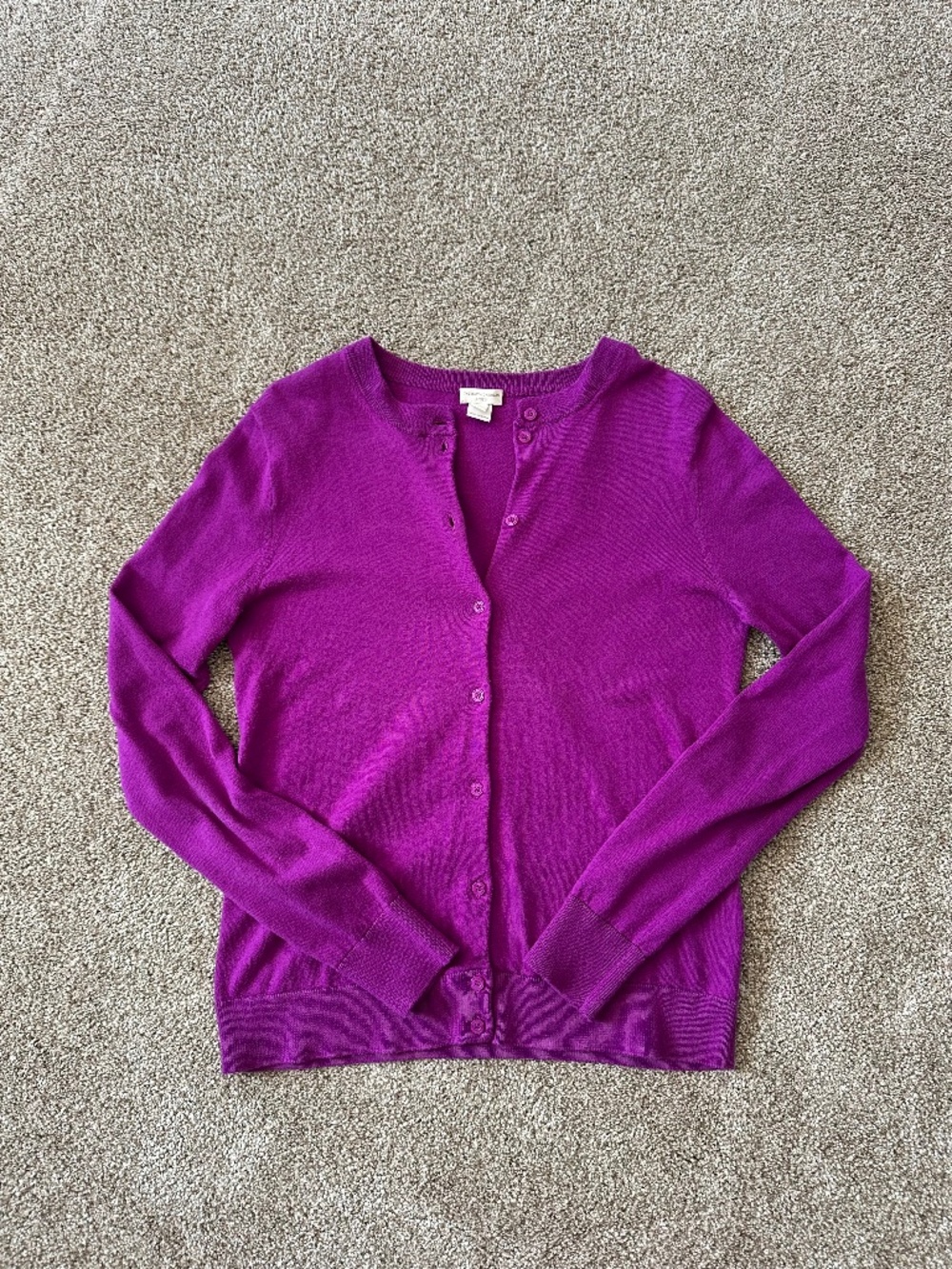 J.Crew Caryn Cardigan Magenta Purple 100% Cotton Size XS